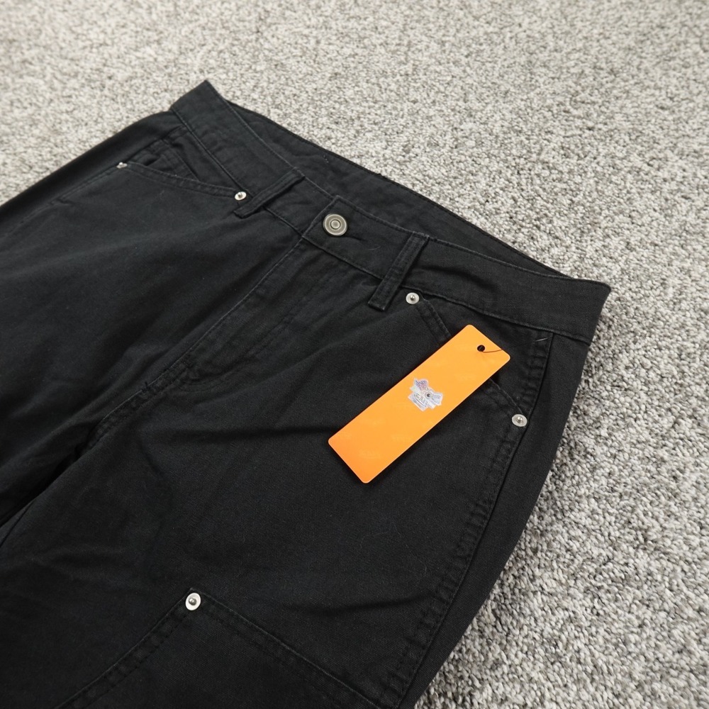 NEW Von Dutch Pants Mens 30X32 Black Double Knee Canvas‎ Carpenter Workwear Y2K